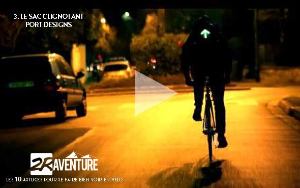 Les 10 astuces pour se faire bien voir en vélo - 2R Aventure, le sac clignotant
