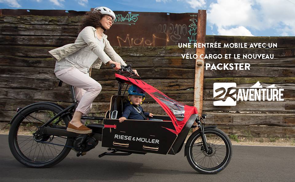 Vélo cargo électrique biporteur packster
