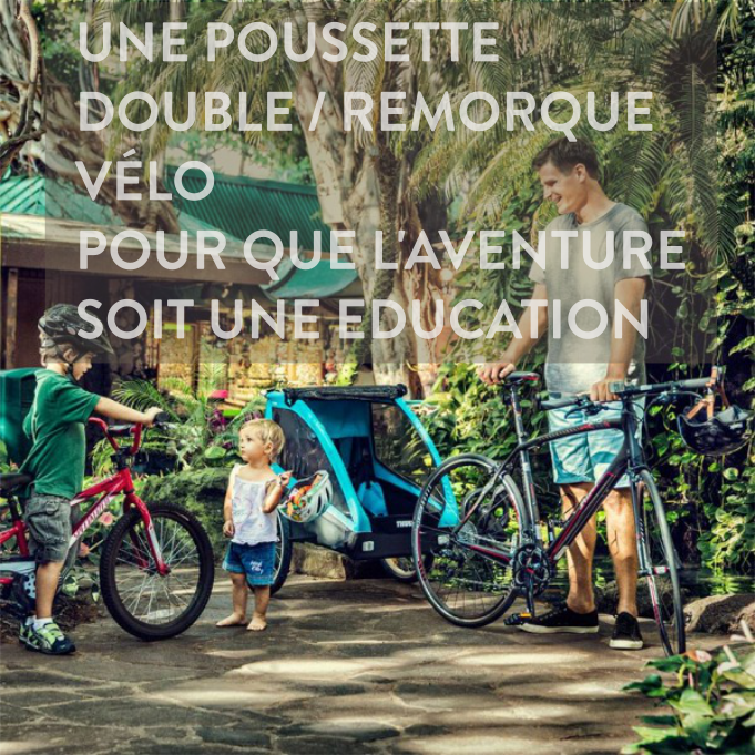 La remorque de vélo, poussette double pour enfants