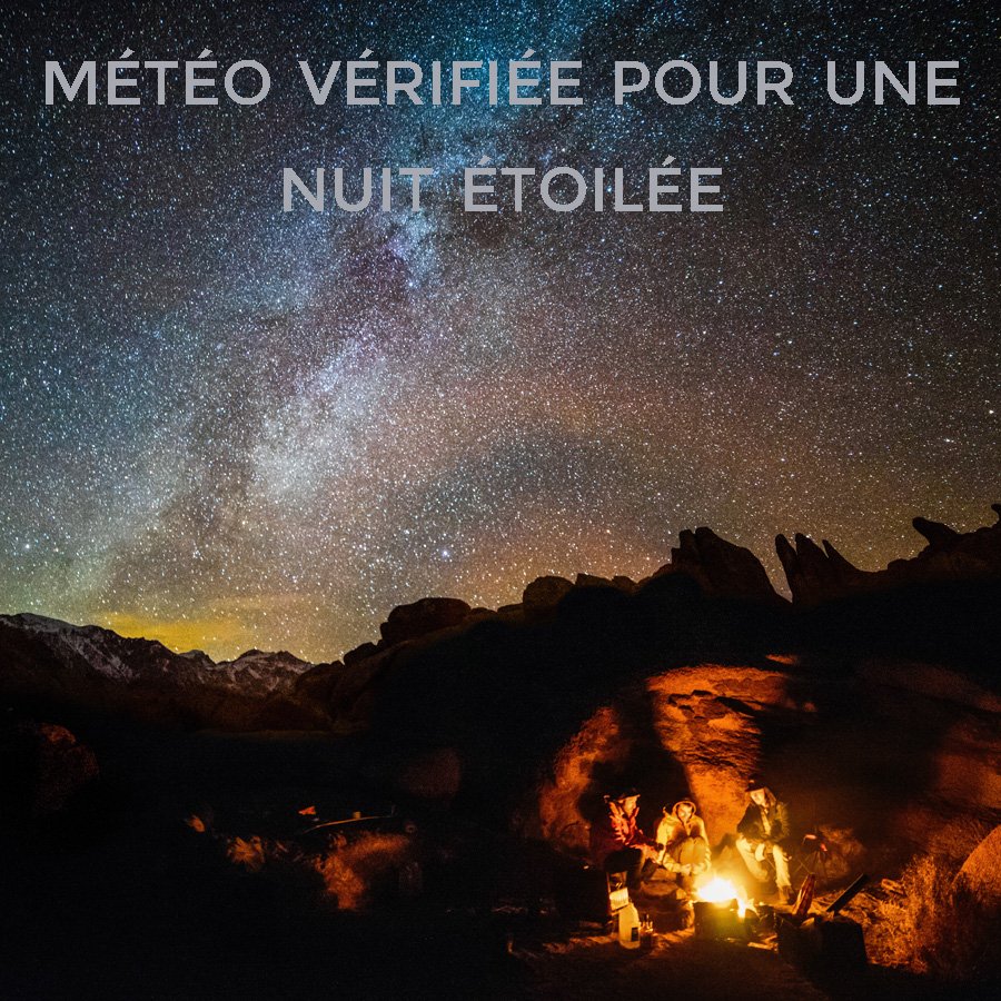 Camping amoureux nuit étoilée