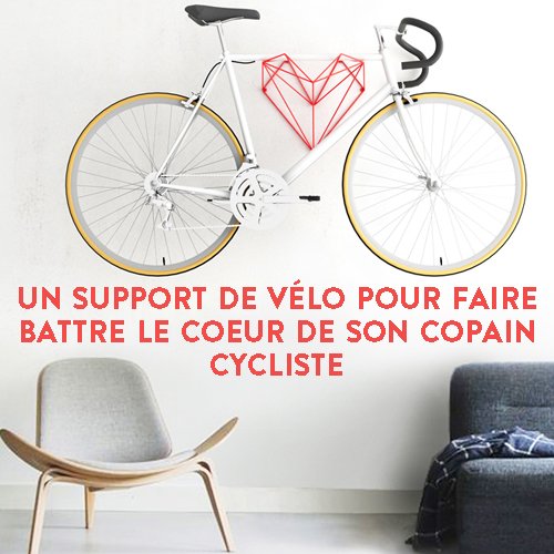 support mural de vélo design coeur