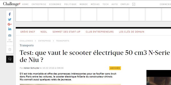 Le scooter électrique Challenge