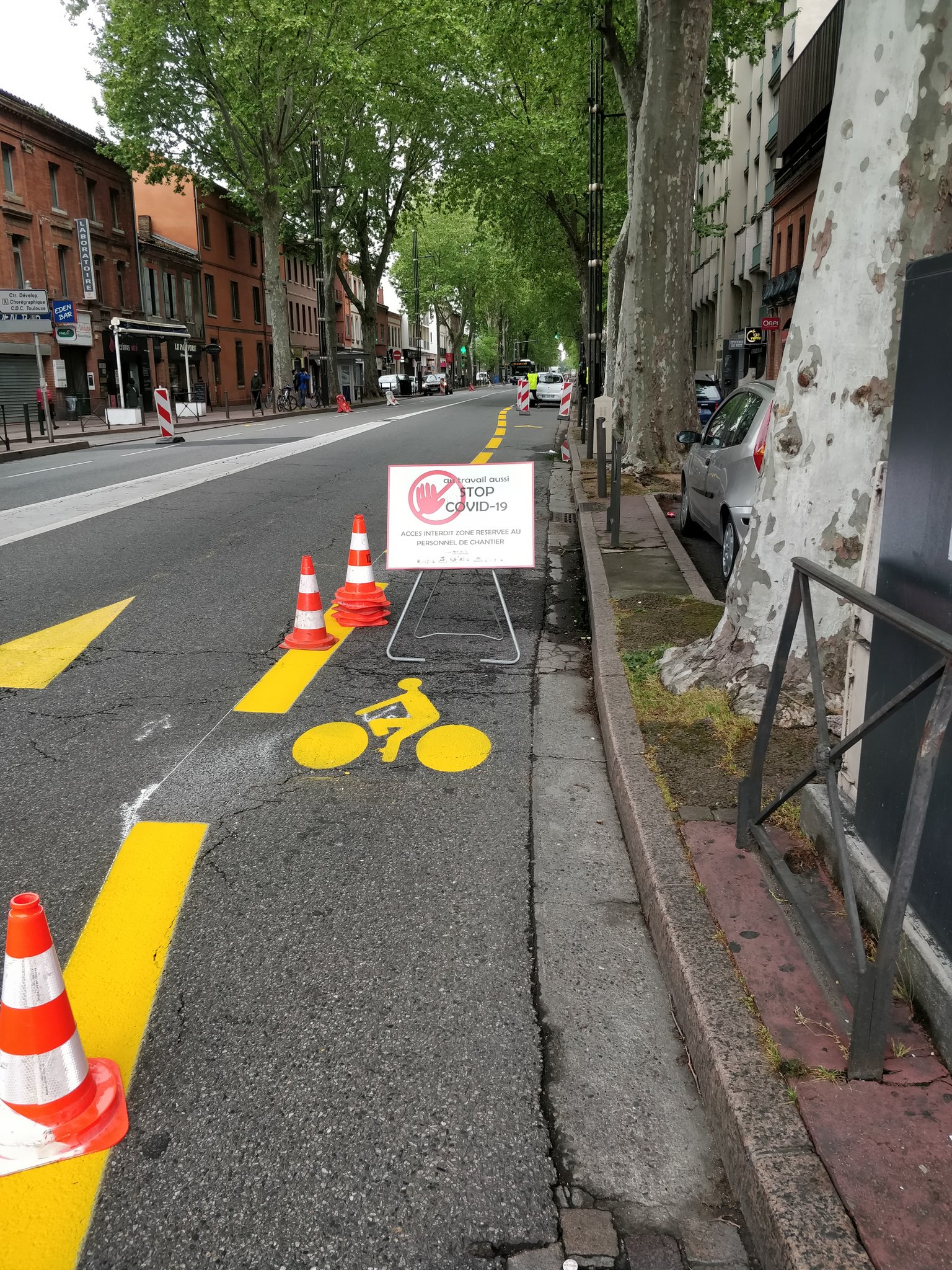 Pistes cyclables temporaires