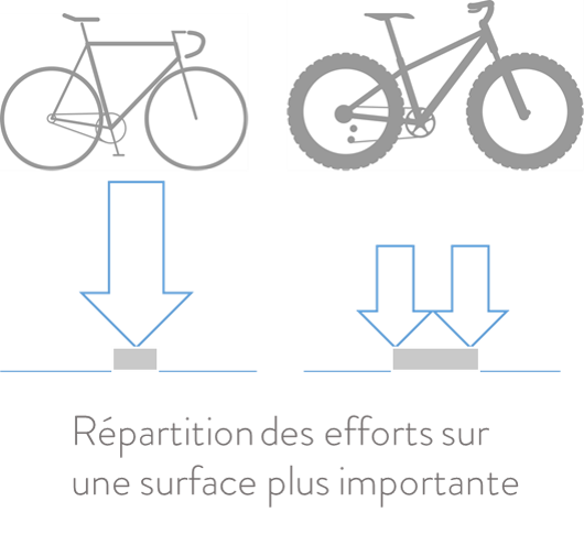 Augmentation de la surface au sol avec un fatbike