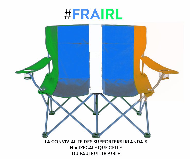 La convivialité des supporters irlandais en fauteuil double