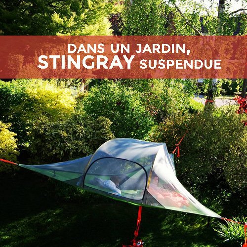 camper dans un jardin - tente suspendue stingray